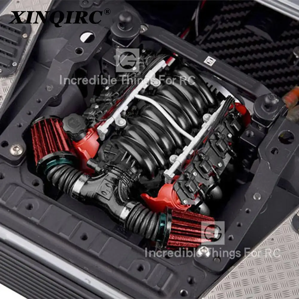 RC Automobilių LS7 V8 Imituoti Variklio Variklio Aušinimo Ventiliatoriai Radiatoriaus Komplektas 1/10 RC Vikšriniai TRAXXAS TRX4 TRX6 CENTRINIS SCX10 90046 VS4 0