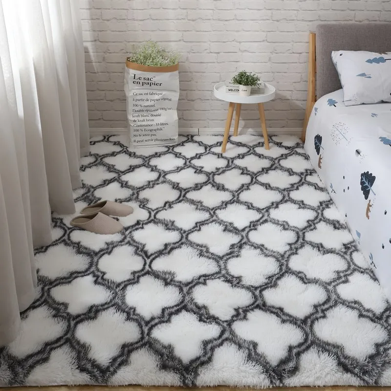 Šiaurės ins kambarį kilimas naktiniai pliušinis grindų kilimėlis tatamio stačiakampio formos nuskaitymo kilimas sutirštės didelio tankio akytojo kilimas 0