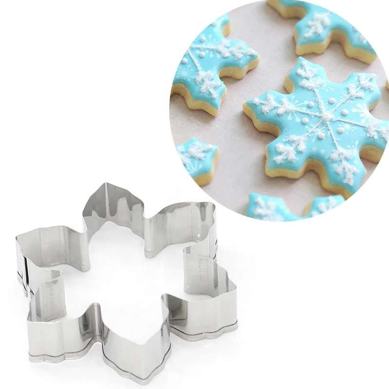 3D Nerūdijančio Plieno Kalėdų Cookie Cutter Pelėsių Bakeware Blynų Kepimas Snaigės Sausainių Minkštas Cutter Virtuvės Accessories 1