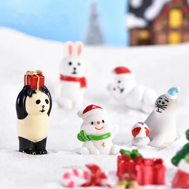 Sniego Micro Kraštovaizdžio Papuošalai Kalėdų Dekoracija Namuose Vaikai Kambario Dekoro Sniego Santa Jūrų Liūtas Kalėdų Dekoracijas 2021 5