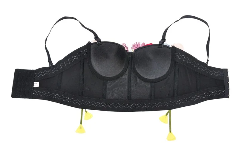 Corzzt Seksualus Spalvinga Stereoskopinis Gėlių Bralette Liemenėles Moterims Lolita Push Up Stebėjimo Liemenėlė Bustier Pasėlių Viršuje Šalies Clubwear 5