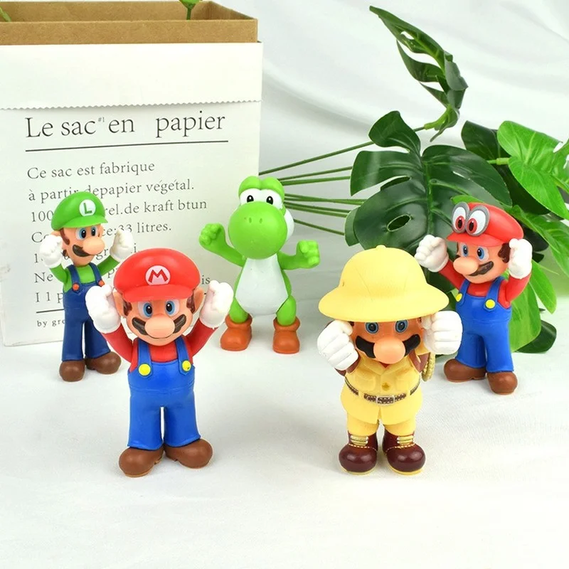 10CM, Super Mario Anime Modelis Lėlės Mario Bros Luigi Yoshi Žaislų Veiksmo Žaislas Pav surinkimo Figūrėlė, Vaikams, Gimtadienio Dovanos 1
