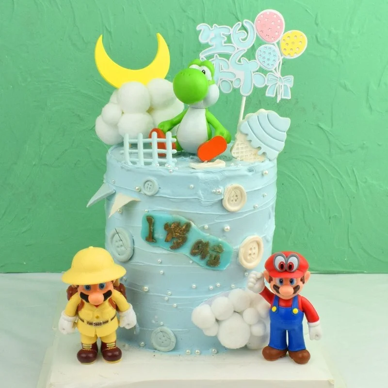 10CM, Super Mario Anime Modelis Lėlės Mario Bros Luigi Yoshi Žaislų Veiksmo Žaislas Pav surinkimo Figūrėlė, Vaikams, Gimtadienio Dovanos 2