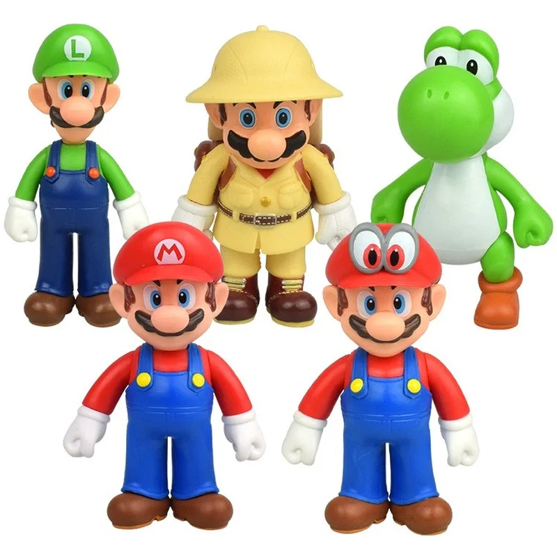 10CM, Super Mario Anime Modelis Lėlės Mario Bros Luigi Yoshi Žaislų Veiksmo Žaislas Pav surinkimo Figūrėlė, Vaikams, Gimtadienio Dovanos 4