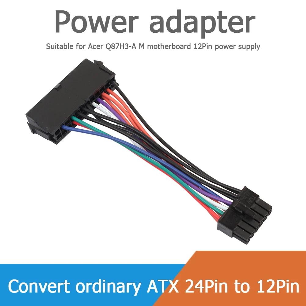 15cm ATX 24 Pin ir 12 Pin motininės Plokštės Maitinimo Laido Adapteris, skirtas Acer Q87H3-AM Plokštė 12Pin Maitinimo šaltinis ATX 24Pin į 12Pin 1