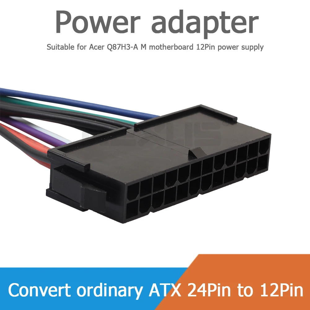 15cm ATX 24 Pin ir 12 Pin motininės Plokštės Maitinimo Laido Adapteris, skirtas Acer Q87H3-AM Plokštė 12Pin Maitinimo šaltinis ATX 24Pin į 12Pin 2
