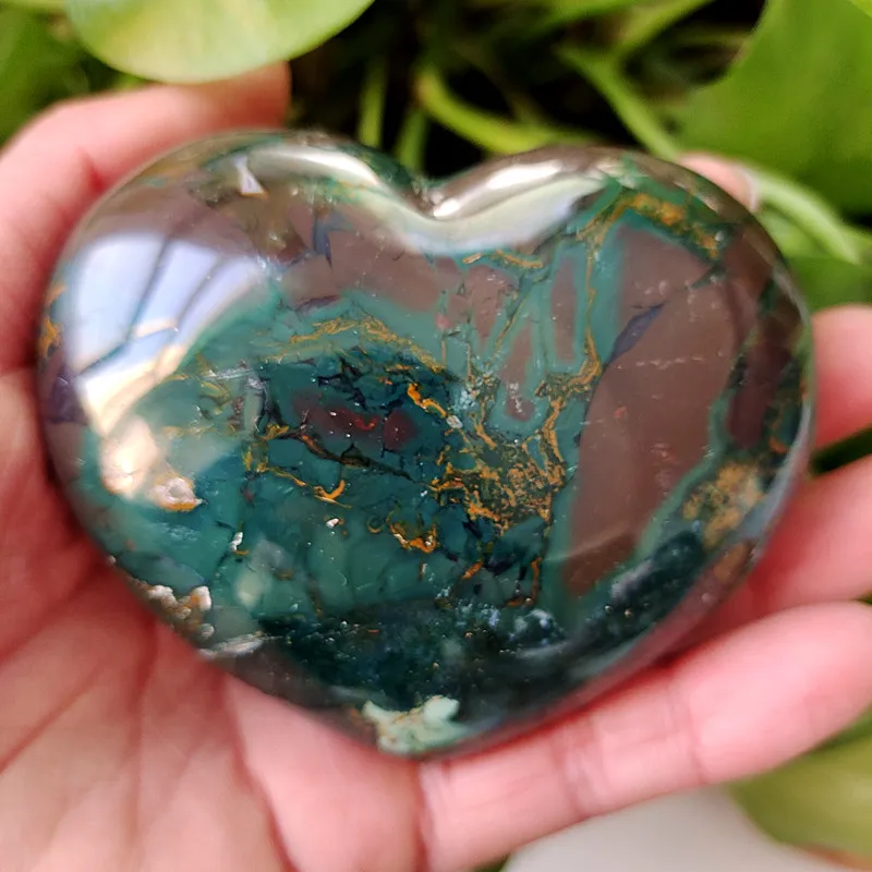 Natūralus jūros jaspio akmens, jūros perlas širdies krištolo akmens mineralinė pavyzdys kristalų ston 1