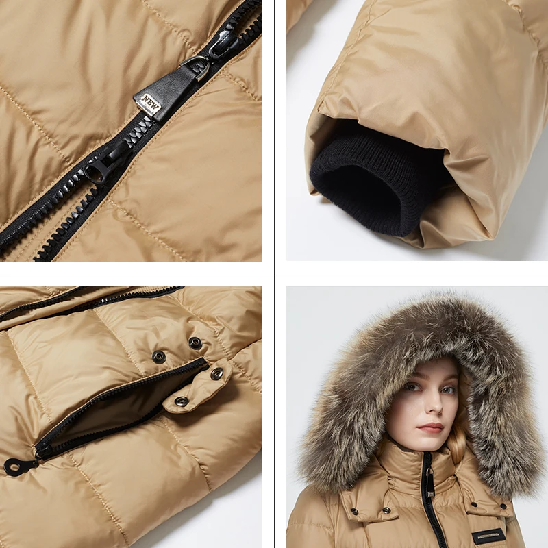 Astrid 2021 Nauji Žieminiai moteriški paltai moterims ilgas šiltas parko mados Striukė su meškėnas kailio gaubtas didelių dydžių moteriška apranga 8716 2