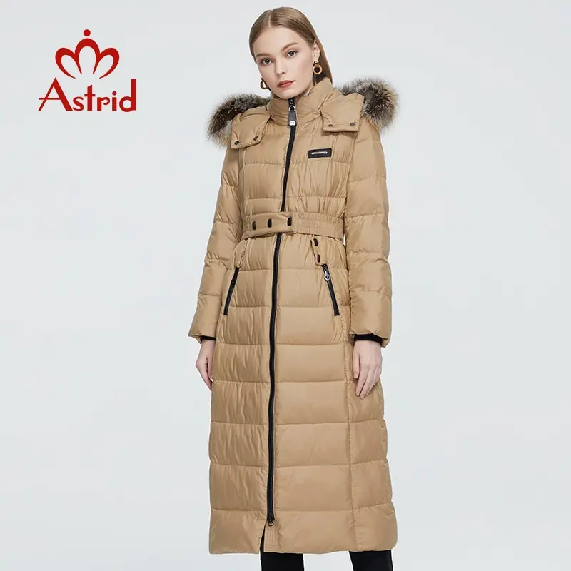 Astrid 2021 Nauji Žieminiai moteriški paltai moterims ilgas šiltas parko mados Striukė su meškėnas kailio gaubtas didelių dydžių moteriška apranga 8716 5