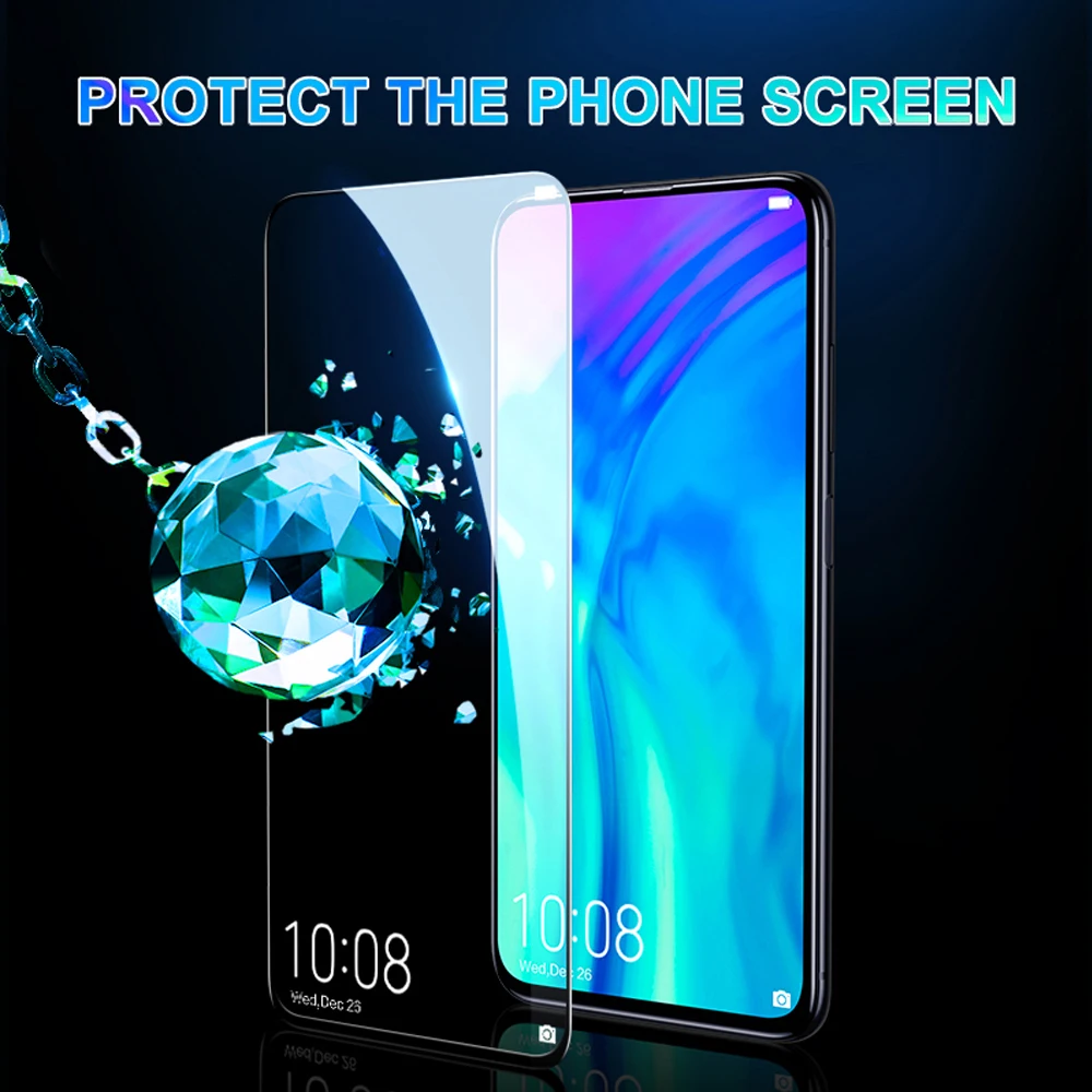 3Pcs padengti huawei y9s y9 premjero 2019 grūdintas stiklas huawei y9 2018 telefono screen protector apsauginė plėvelė ant stiklo 0