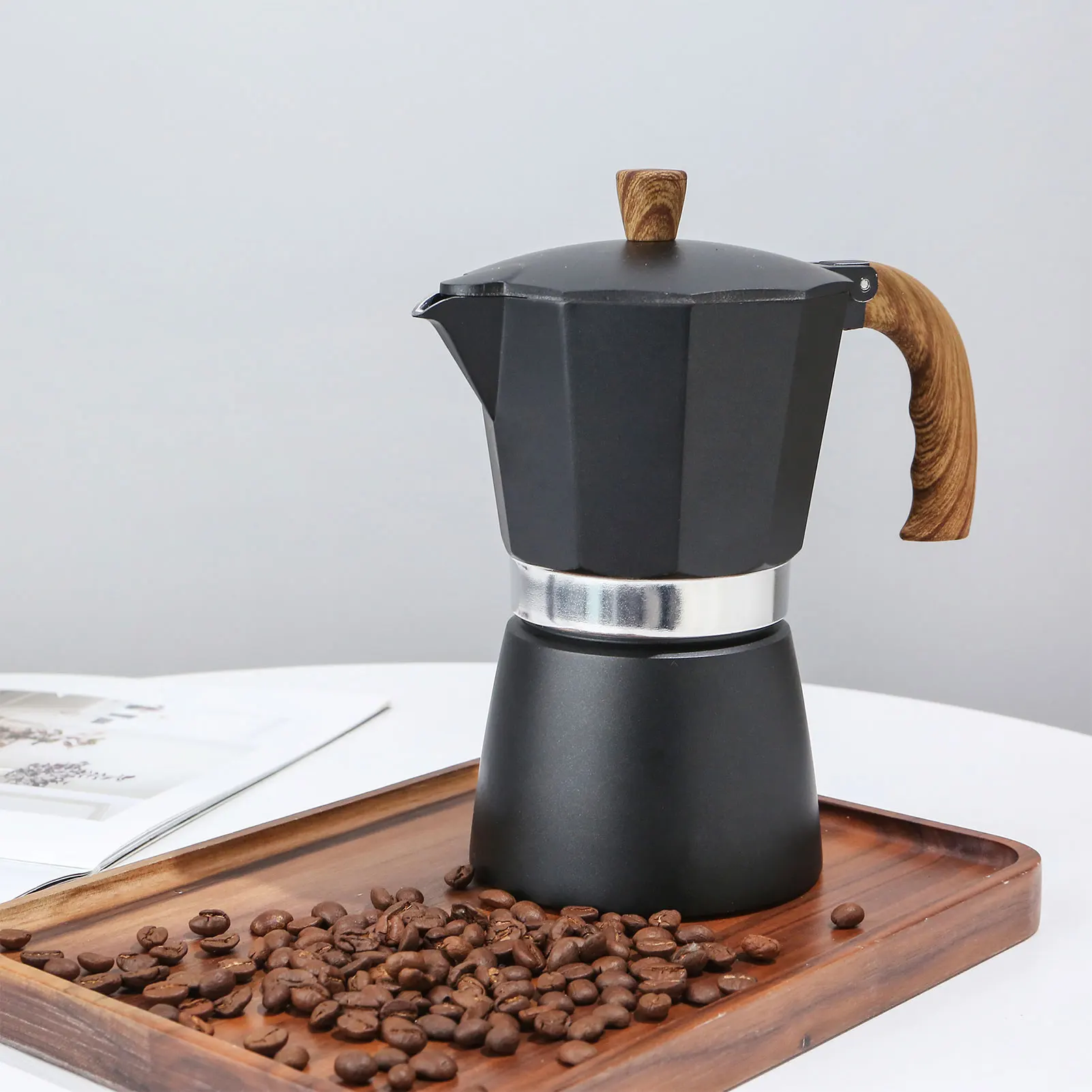 150/300ML Aliuminio Kavos virimo aparatas Moka kavinukas Espresso Sietelis Puodą Praktinių Tinka Elektros Viryklės, dujinės Viryklės 5