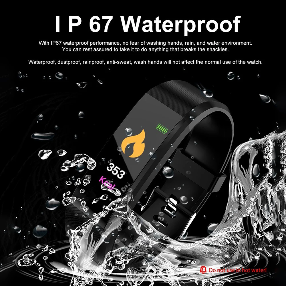 Watechgy Smart Apyrankę id115 plus Spalvotas Ekranas Sportas Pedometer Žiūrėti Smartband Fitneso Traker Bluetooth Vandeniui Smart Grupė 4