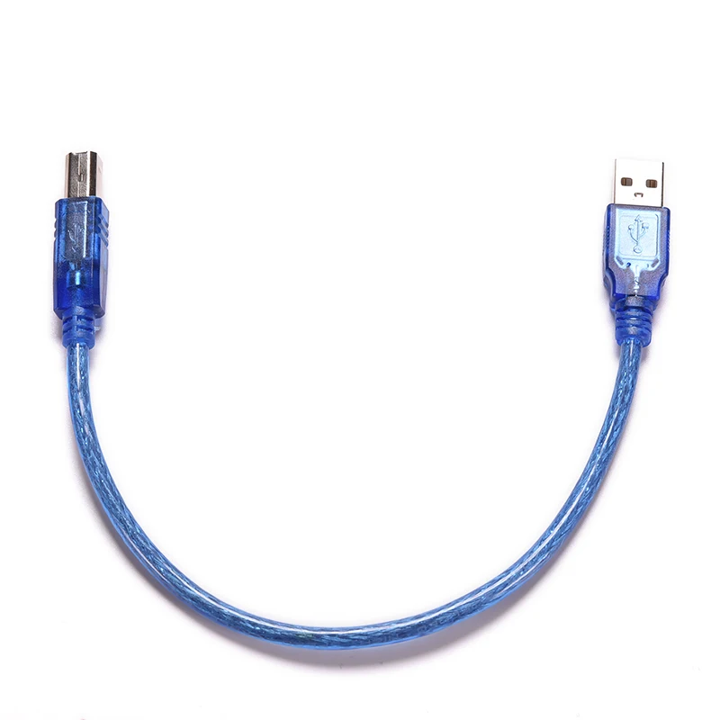 Mėlyna 30cm USB 2.0 Spausdintuvo Kabelis Type A Male B Tipo Vyrų Dvigubas Ekranavimas Aukštos Greitis Permatomas 4