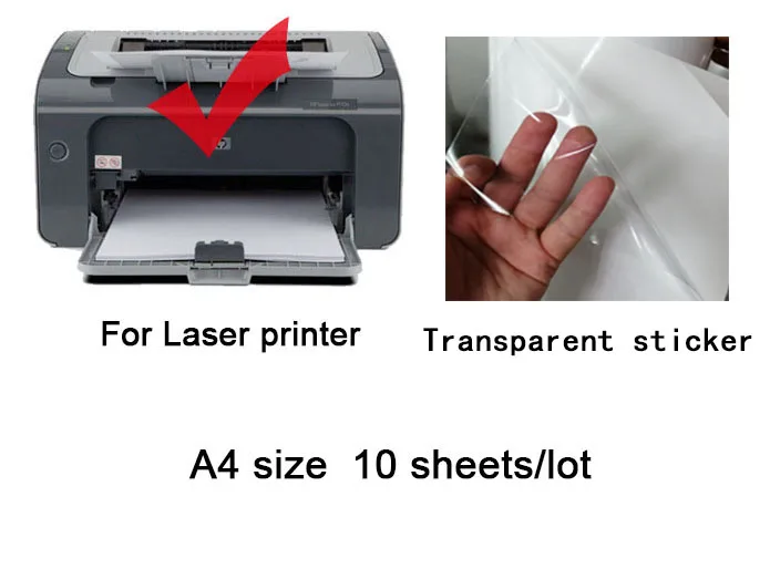10vnt/daug savęs adhensive PET skaidri įklijos spausdinimo popierius A4 vandeniui už rašaliniai/lazerinis spausdintuvas etiketės, lipdukai 5