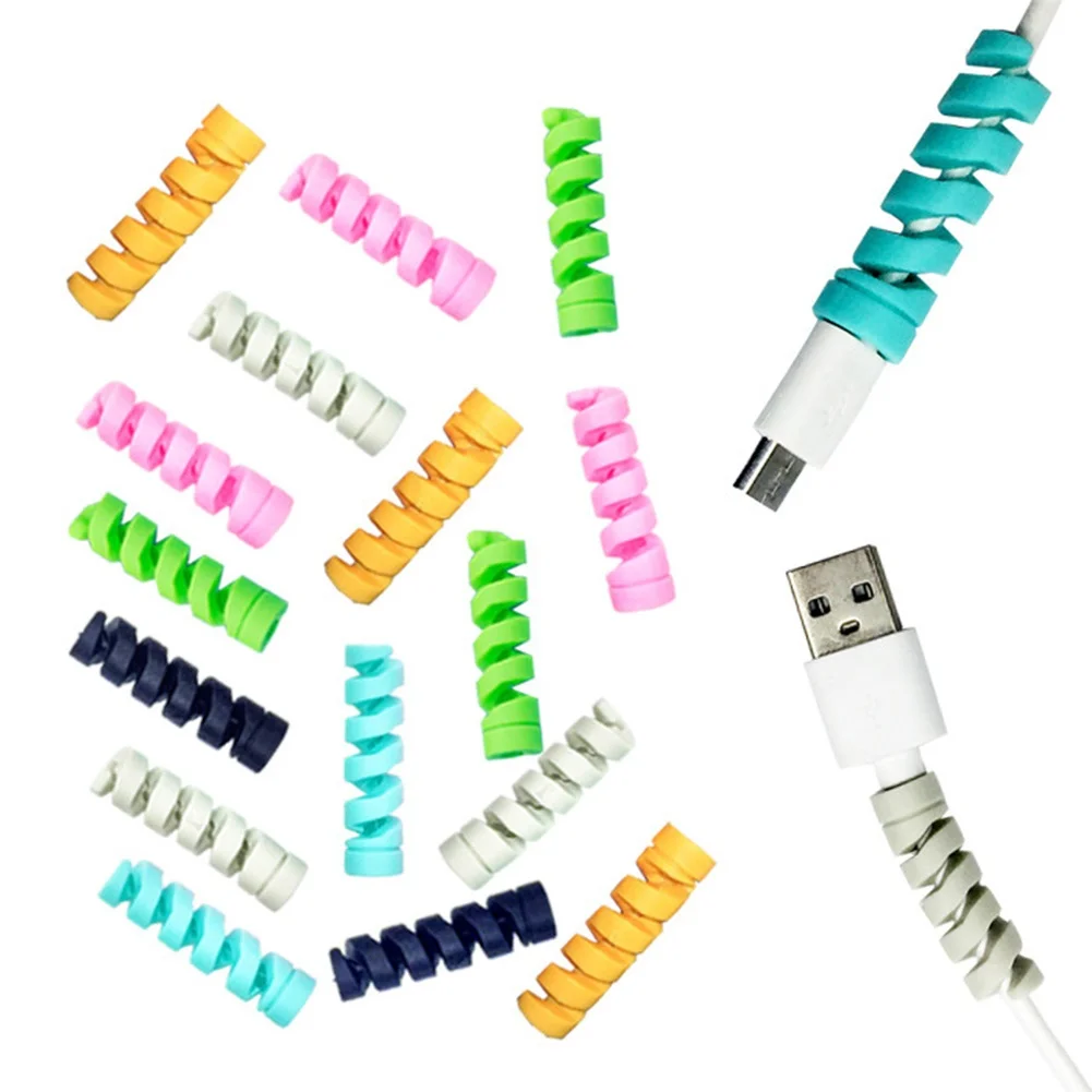 12Pcs Spiral USB Charge Cable Protector Data Cord Saver Cover for iPhone Android 0