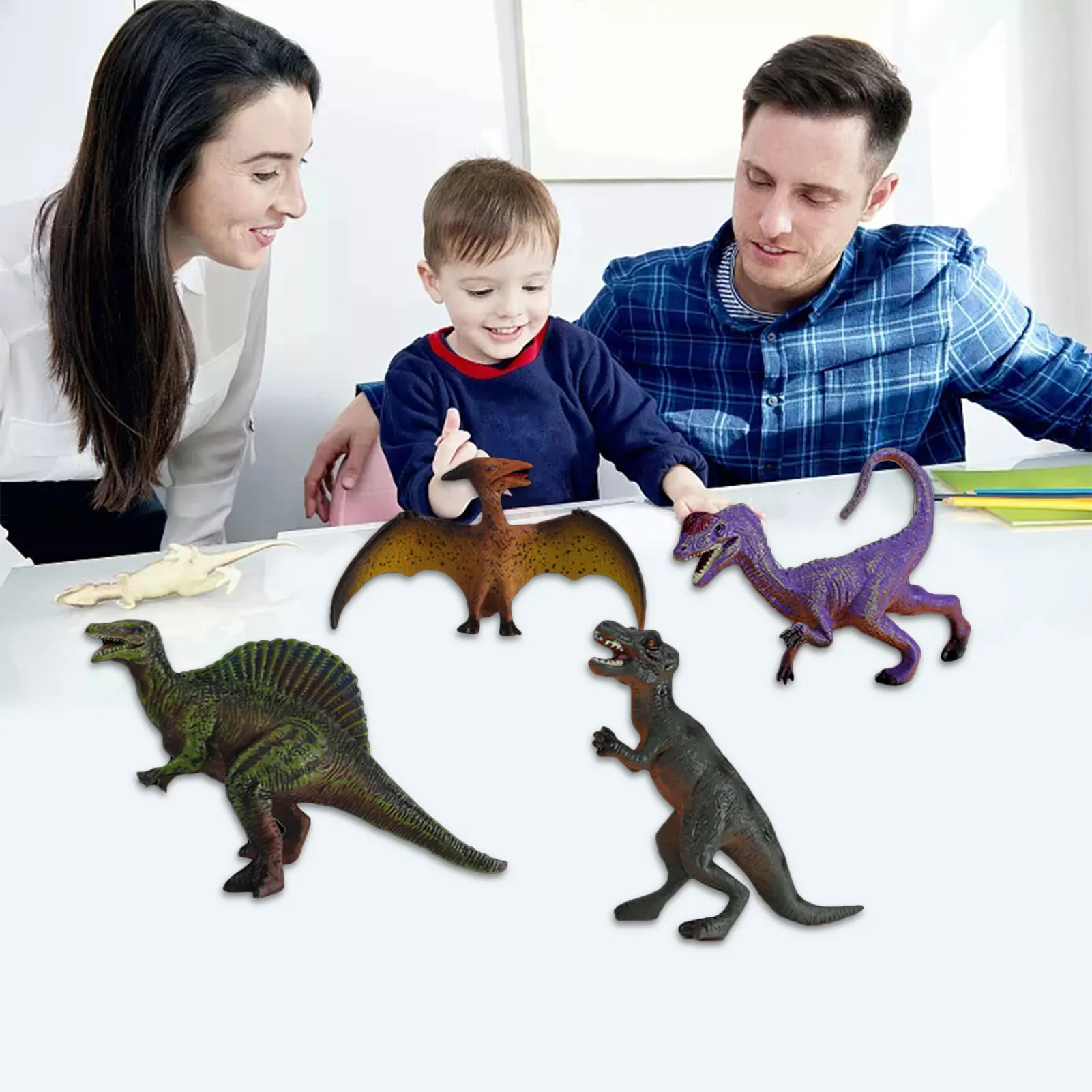 4 Dalių Komplektas Modeliavimas Realus Spalvinga Dinozaurų Duomenys Nustatyti Švietimo Modelį, Žaislai, Dovanos Vaikams, Vaikai Kolekcijos Modelis 0