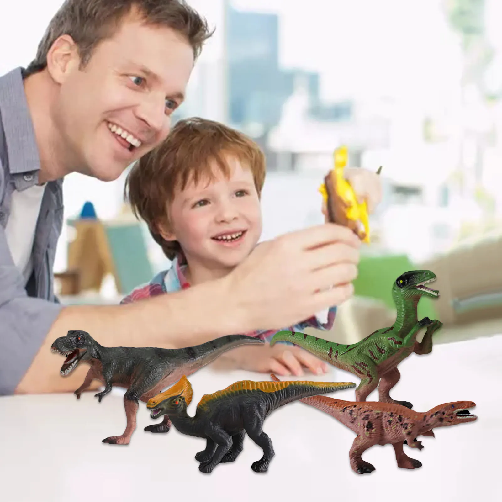 4 Dalių Komplektas Modeliavimas Realus Spalvinga Dinozaurų Duomenys Nustatyti Švietimo Modelį, Žaislai, Dovanos Vaikams, Vaikai Kolekcijos Modelis 3