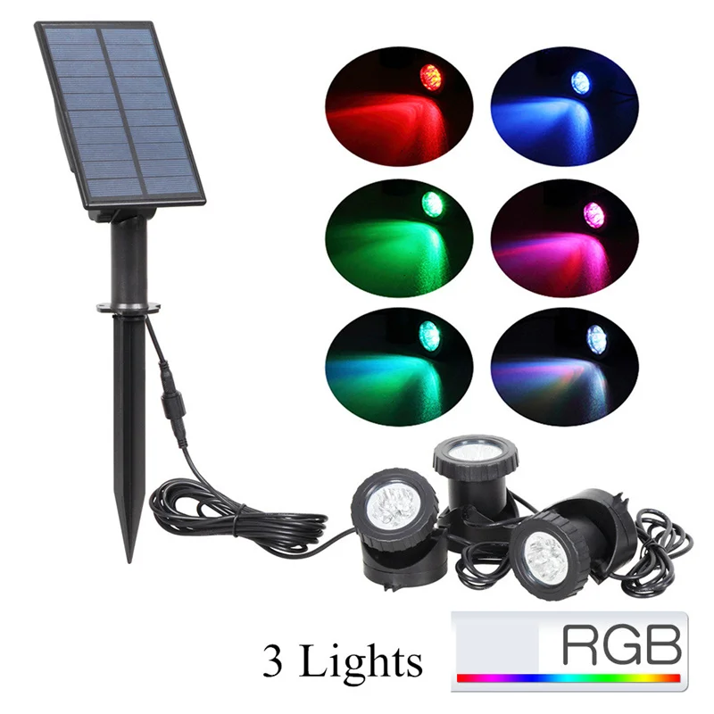 5 Galvos RGB Saulės IP65 LED Sodas, Baseinas Šviesos Lemputės Žemės Vejos Žibintai Vandeniui Lempos, Povandeninis Kraštovaizdis Kelias, Gatvių Apšvietimas, 5