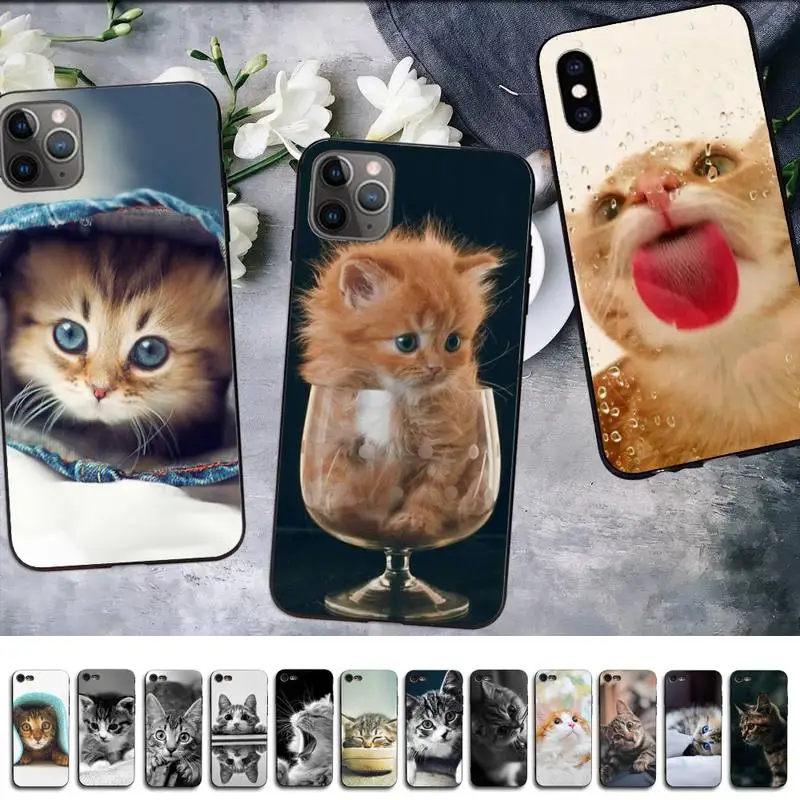 MaiYaCa Juokingas Kačiukas Katė Telefono dėklas skirtas iPhone 11 12 pro XS MAX 8 7 6 6S Plus X 5S SE 2020 XR dangtis 0