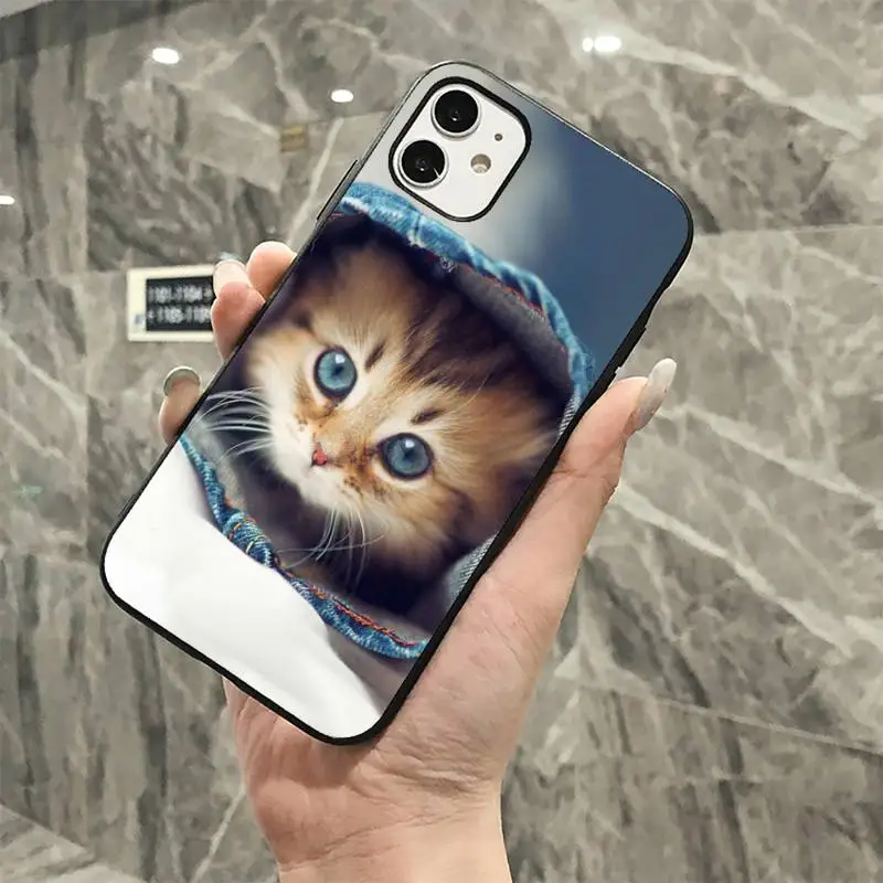 MaiYaCa Juokingas Kačiukas Katė Telefono dėklas skirtas iPhone 11 12 pro XS MAX 8 7 6 6S Plus X 5S SE 2020 XR dangtis 4