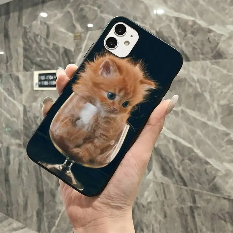 MaiYaCa Juokingas Kačiukas Katė Telefono dėklas skirtas iPhone 11 12 pro XS MAX 8 7 6 6S Plus X 5S SE 2020 XR dangtis 5