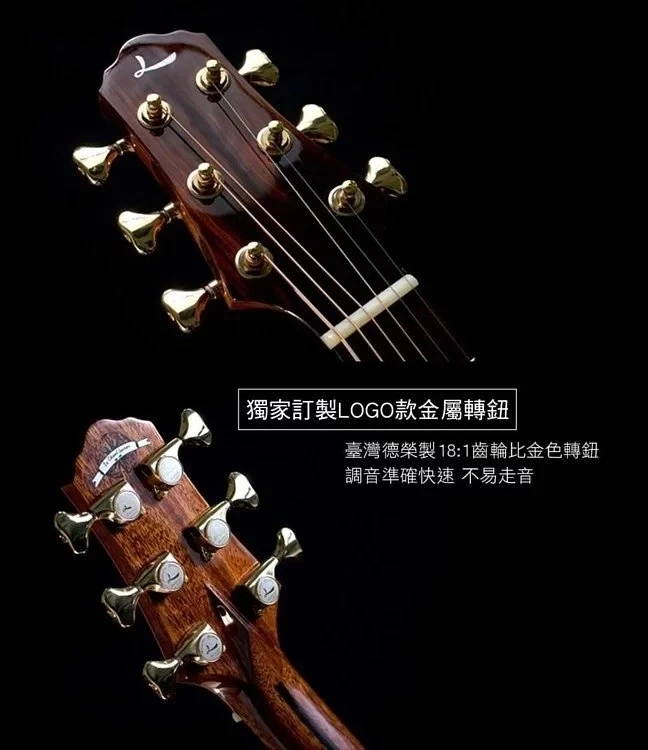 LeChant LS-DC40A Kietas Eglės Akustinė Gitara 41 Cm Cutaway Raudonmedžio Kūno Guitarra 3