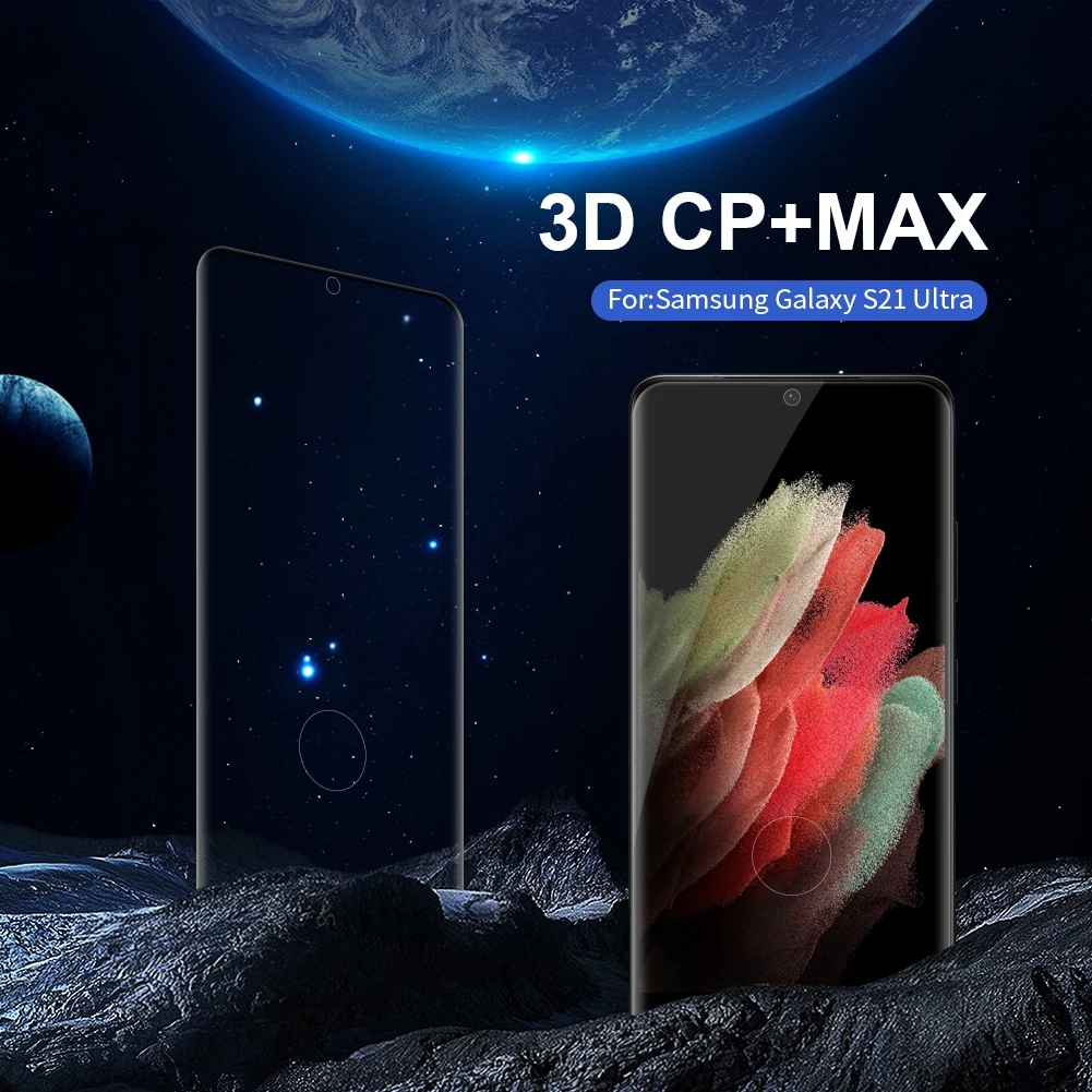 Plėvelė Anti-sprogimo forSamsung Galaxy S21 Ultra 3D CP+MAX Ekrano Apsaugų, Grūdintas Stiklas Aukštos Kokybės Nillkin 4