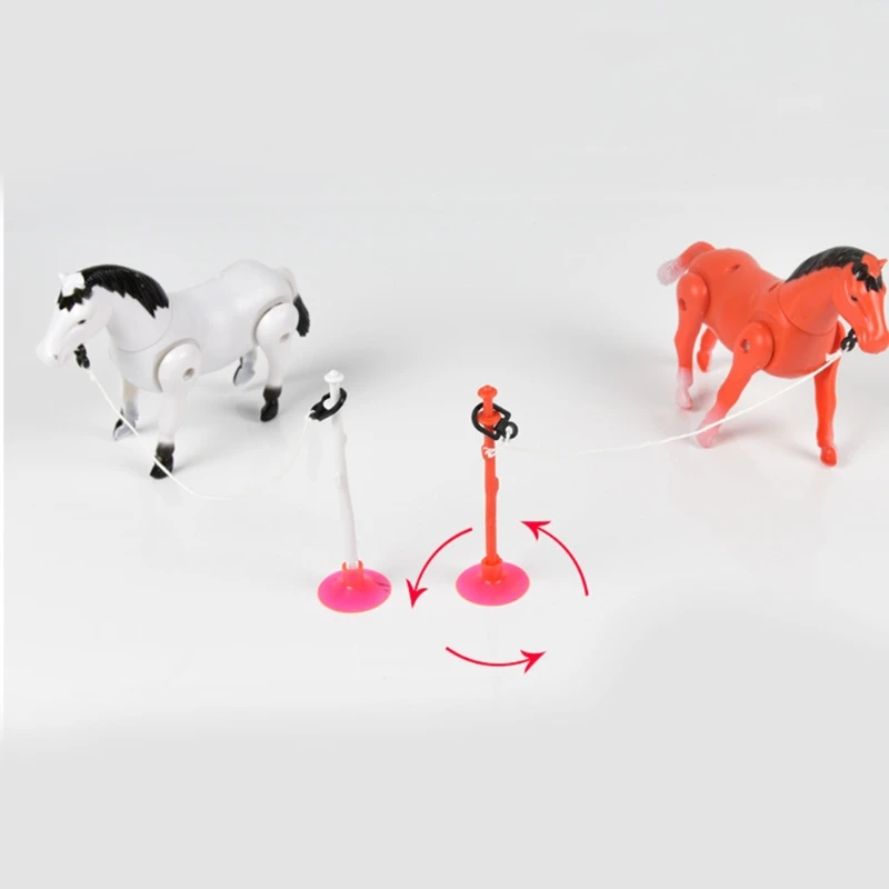 Mini Žaislas, Arklys Elektros Žaislų, Animacinių filmų Veikia Žaislas su Siurbimo Kuolo 2 AA Baterijų Tiekimo Ratu Arklių Žaislas Kids3+ 3
