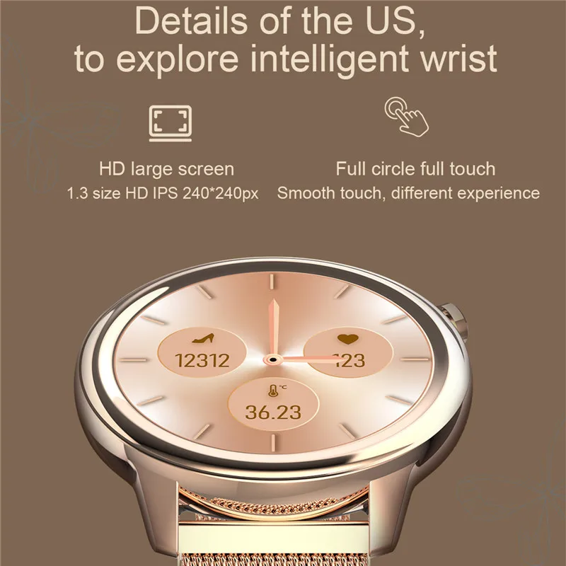 F80 Moterų Smart Watch Sveikatos Stebėsenos su Menstruacinio Ciklo Stebėjimo Kūno Temperatūros Matavimai Smartwatch 3