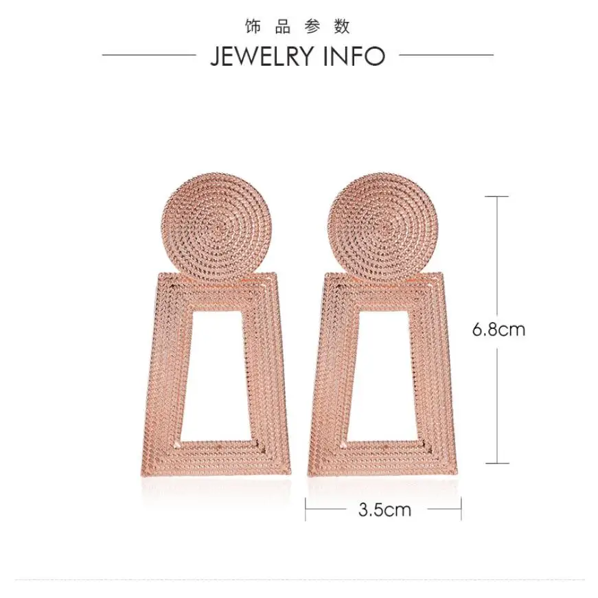 Kuziduocai 2020 Naujas Mados Fine Jewelry Minimalistinio Didelio Dydžio Metalo Geometrinių Formų Lašas Auskarai Moterims, E-546 5