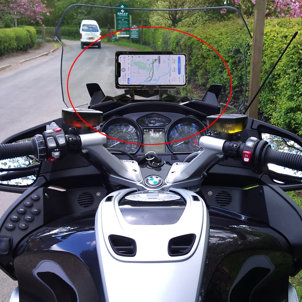 Naujos Navigacijos Laikiklis Motociklų BMW R 1200 RT -2009/2010-2013/-2019 R1200RT GPS Navigatorius USB jungtį Telefono Turėtojas 1
