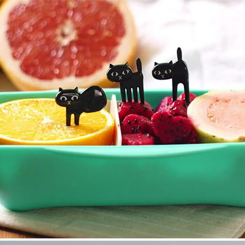 6PCS/Set Mini Kids Gyvulių Ūkis Vaisiai Šakutės Animacinių filmų Užkandžių Tortas Desertas Maisto Vaisių dantų krapštuką Pietūs Šalies Apdaila 4