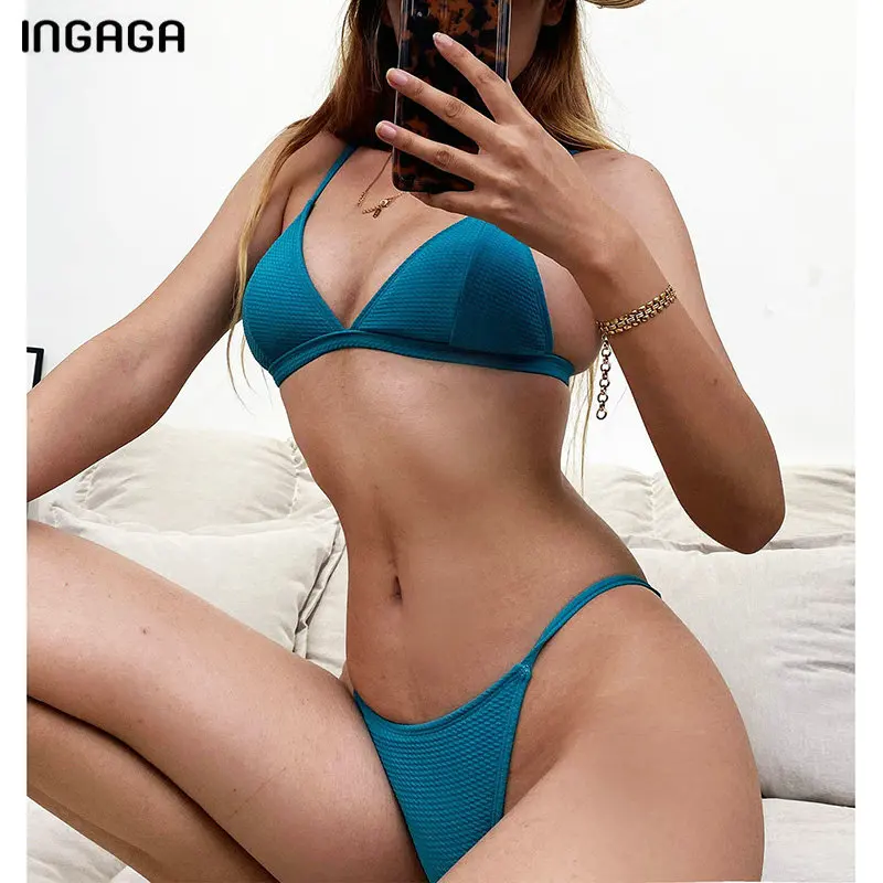 INGAGA Push Up Moterų Maudymosi Kostiumėliai, Seksualus Bikinis Mikro Thong Maudymosi Kostiumą, 2021 V-kaklo Biquini Vasaros Dirželis Bikini Komplektas 0