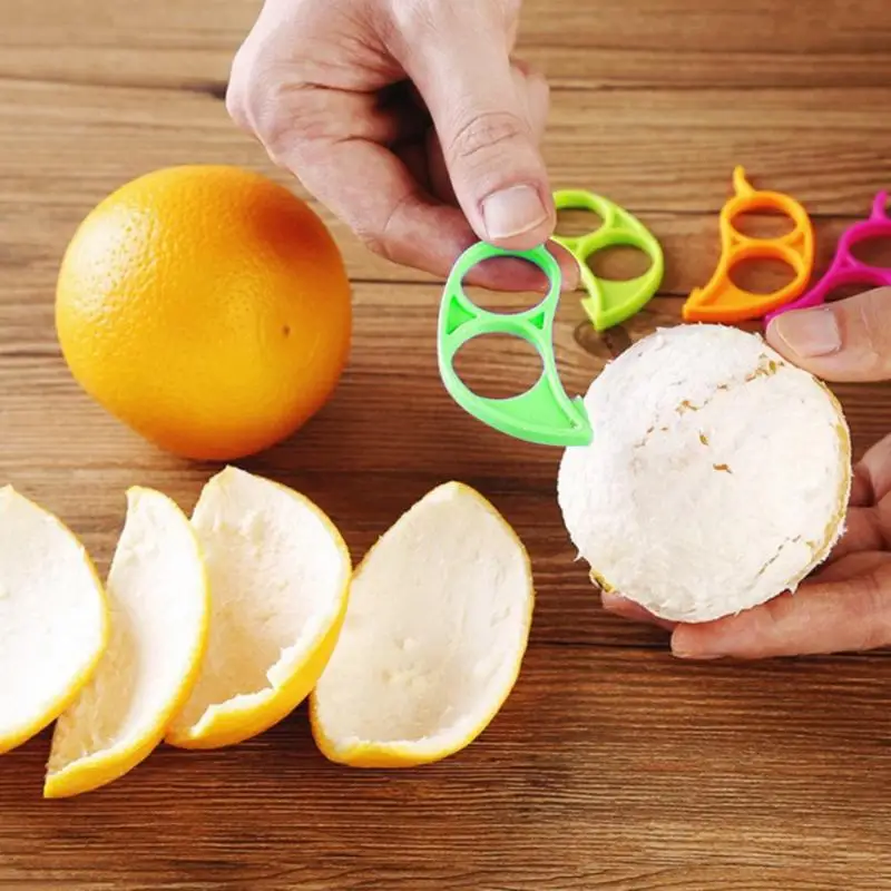 1pcs Dviejų Pirštų Tipas Atidaryti Apelsinų Žievelės Virtuvės Įrankiai, Patogus, Saugus Orange Parer Atsitiktinių Spalvų Skustukas Virtuvės Reikmenys 3