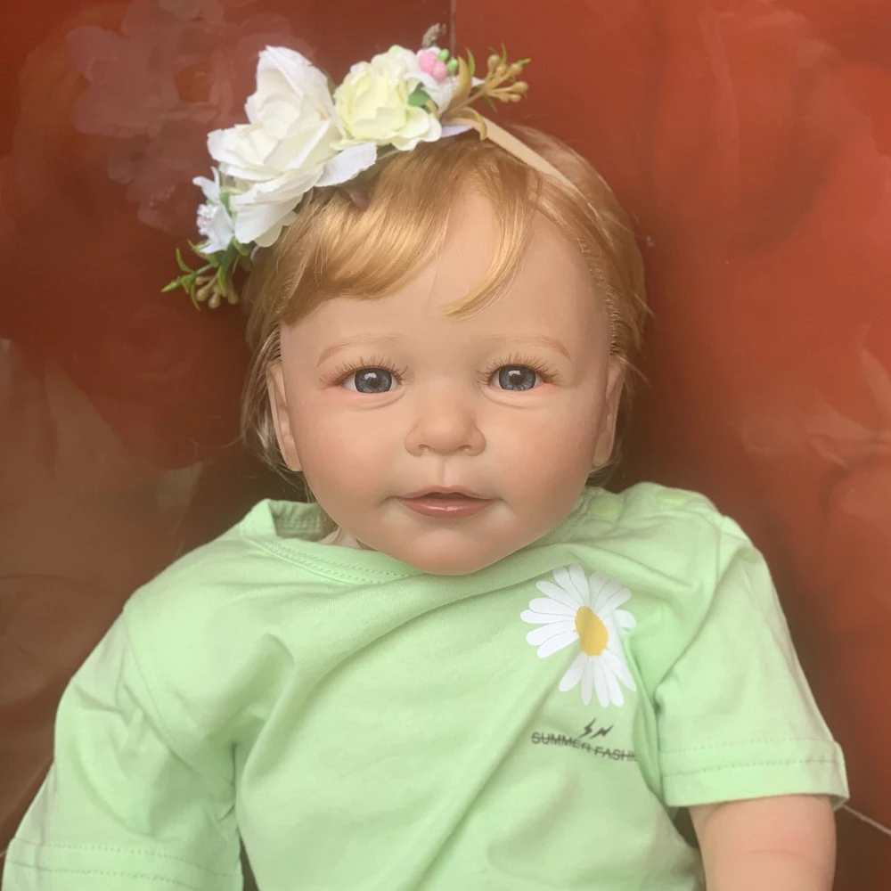 55 CM 3D-Dažų Odos Minkštas Silikoninis Atgimsta Mergina Baby Doll, Žaislų, Pavyzdžiui, Nekilnojamojo 22 Colių Princesė Bamblys Lisa Gyvas Suknelė Boneca 0