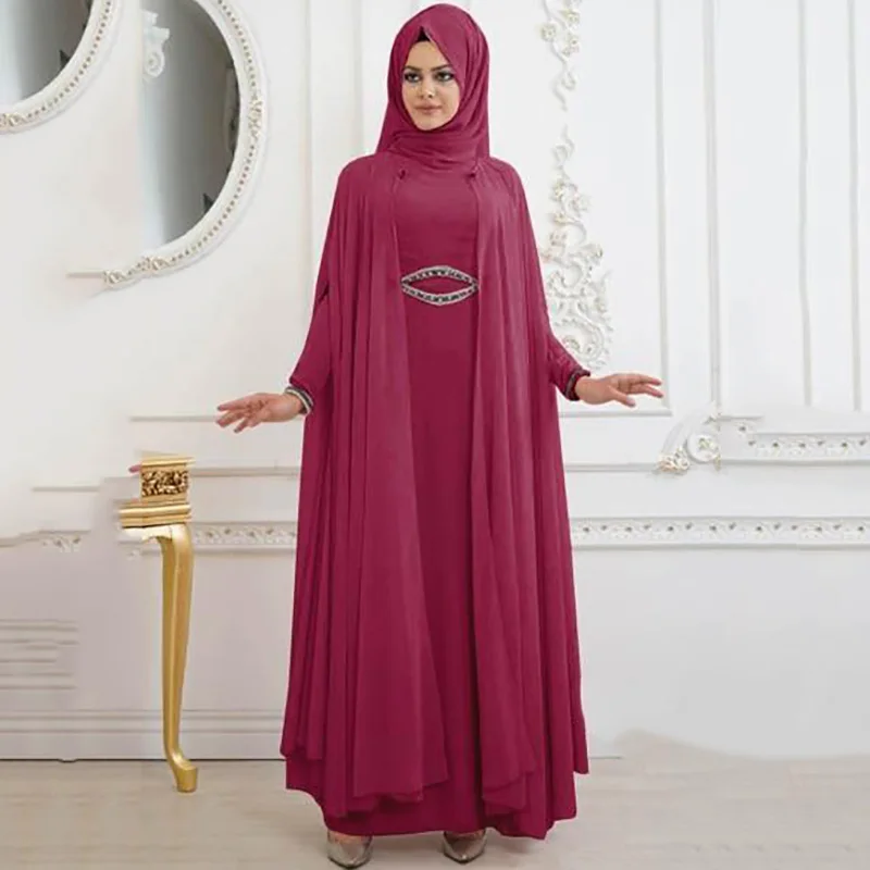 Mados Abaja Arabijos Arabų Emyratai Moterų Suknelė Musulmonų Gegužinė Šalies Apsiaustu Suknelė Nustatyti Islamo Ramadanas Moterų Suknelė Didelio Dydžio 2