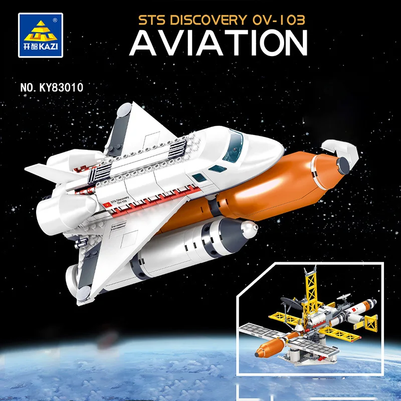 Originalus, Aukštos kokybės KAZI Pažangios Technologijos Palydovų Raketų shuttle Kosminės Stoties Surinkti Vaikų Žaislas, Statyba Blokai 3