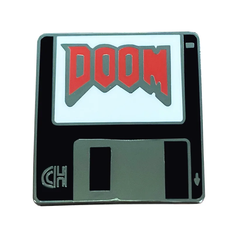 Šaulys Žaidimas Doom Diskelį Emalio Sagės Smeigtukai Ženklelis Atlapas Pin Sagės Apykaklės Džinsai Striukė Mados Juvelyrika Priedai 0