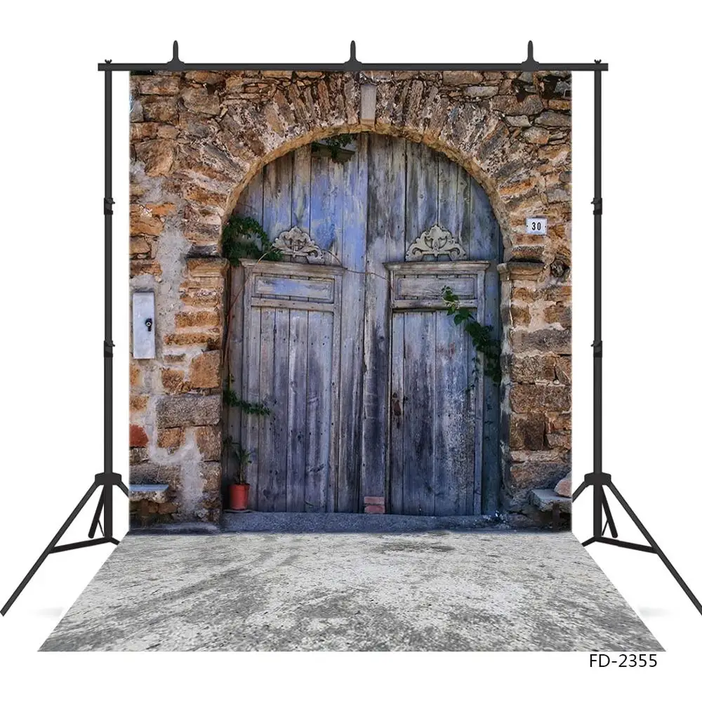 Senas apvalus durų pilies sienos nuotrauka fone fotografijos studijoje rekvizitai 0