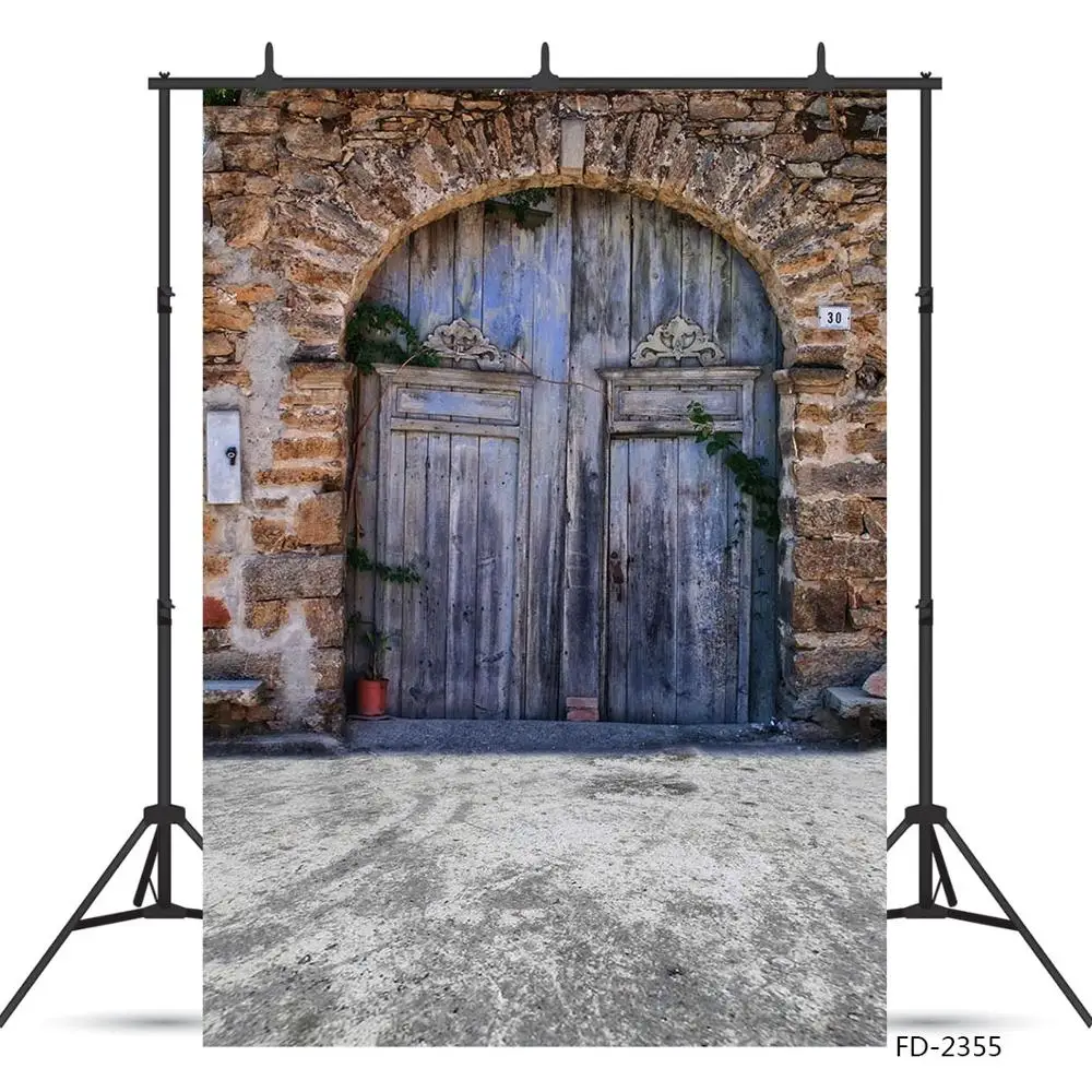 Senas apvalus durų pilies sienos nuotrauka fone fotografijos studijoje rekvizitai 1