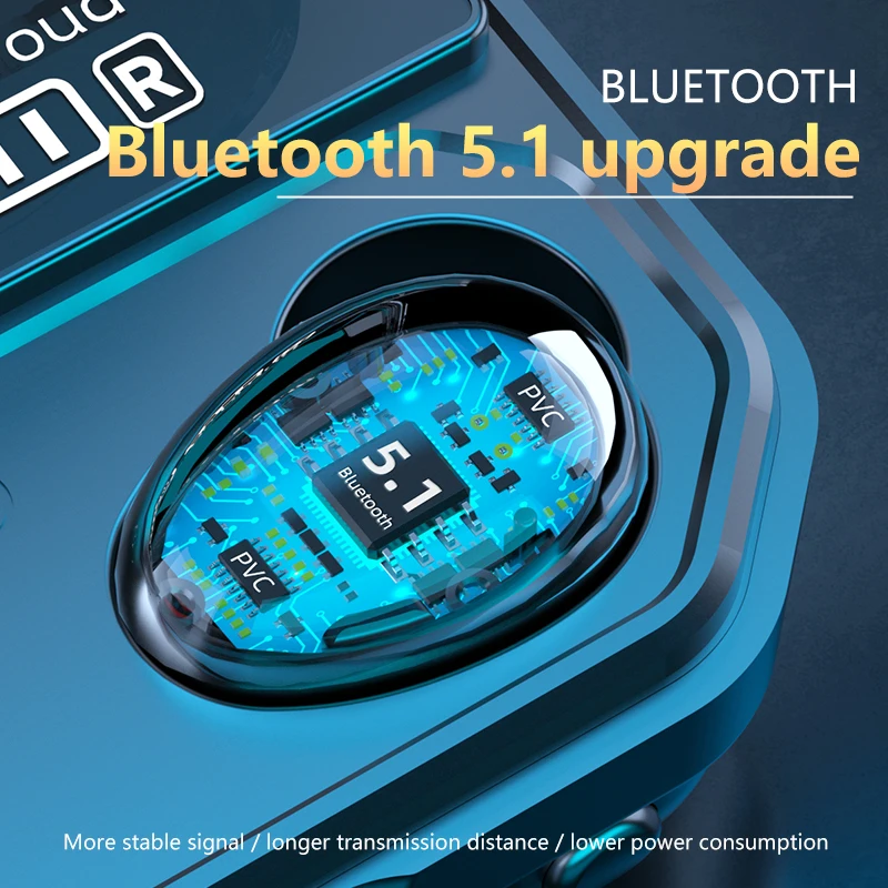 TWS Bluetooth 5.1 Ausinės 2000mAh Baterija Lauke Belaidžių Ausinių 9D Stereo Sporto Vandeniui Ausinių Ausinės Su Mikrofonu 0