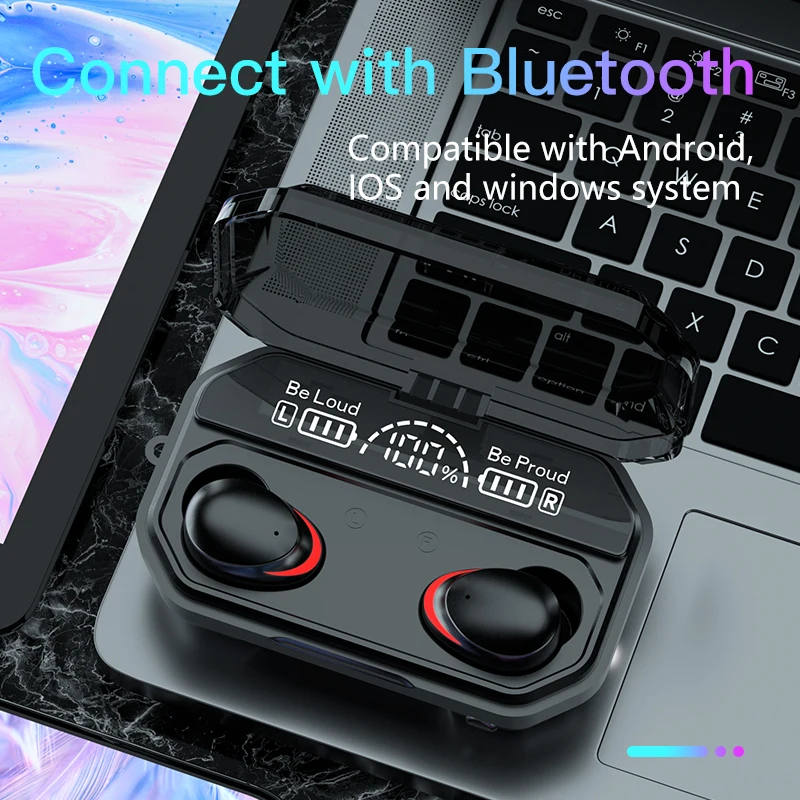 TWS Bluetooth 5.1 Ausinės 2000mAh Baterija Lauke Belaidžių Ausinių 9D Stereo Sporto Vandeniui Ausinių Ausinės Su Mikrofonu 3