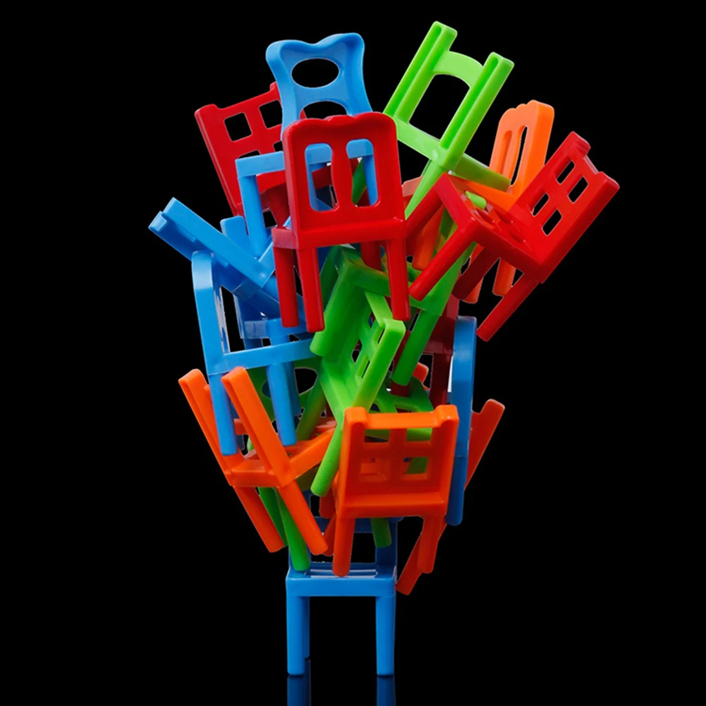 18pcs Surinkto Modelio Kūrimo Rinkiniai Įrankis Kėdės Pusiausvyrą Blokai Plastiko Surinkimas Krovimas Kėdės Vaikams Švietimo Žaislas 5