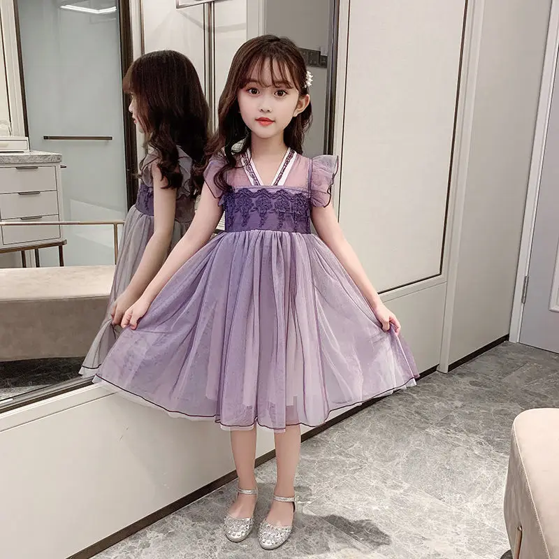 Vasarą Merginos Retro Suknelė 2021 Naujų Vaikų Kinų Stiliaus Suknelės Mergaičių Siuvinėjimo Šalis Suknelė 12 Vaikų Drabužius 10 Metų 1