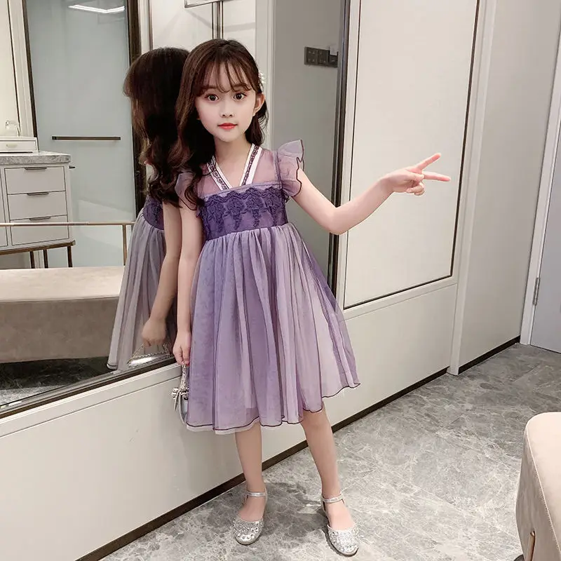 Vasarą Merginos Retro Suknelė 2021 Naujų Vaikų Kinų Stiliaus Suknelės Mergaičių Siuvinėjimo Šalis Suknelė 12 Vaikų Drabužius 10 Metų 4