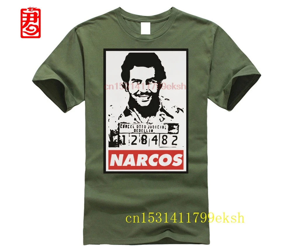 Karalius Kokso Pablo Escobar Narcos vyriški Marškinėliai Hip-Hop Camisetas Tee Marškinėliai Joaquin Guzman El Chapo Piktžolių Plius Dydis 2
