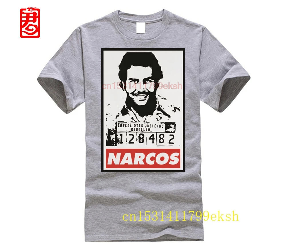 Karalius Kokso Pablo Escobar Narcos vyriški Marškinėliai Hip-Hop Camisetas Tee Marškinėliai Joaquin Guzman El Chapo Piktžolių Plius Dydis 3