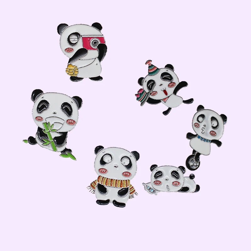 Nauja Raudona Panda Valgyti Bambuko Fotografijos Miega Mielas Sagė Animacinį Personažą Studentų Kuprinę, Papuošalai Vaikams Pakabukas 2