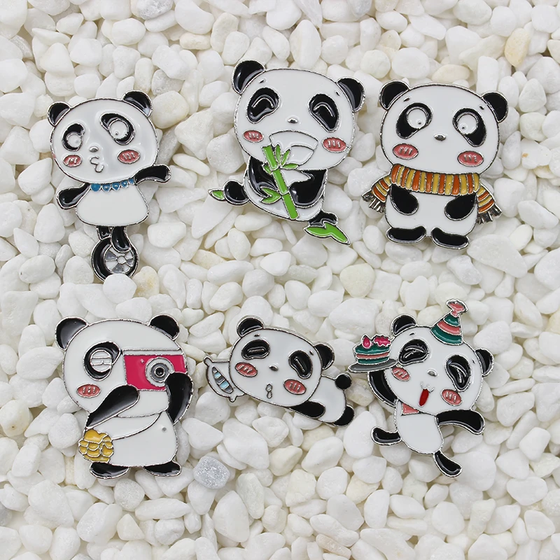Nauja Raudona Panda Valgyti Bambuko Fotografijos Miega Mielas Sagė Animacinį Personažą Studentų Kuprinę, Papuošalai Vaikams Pakabukas 5