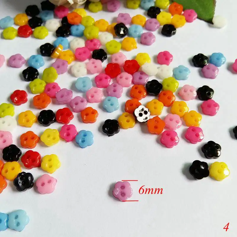 200pcs/daug Mišrios spalvos 6mm Mini Tiny Plastikinės Sagos, Siuvimo Lėlės Drabužiai Mygtuką Puošmenų, užrašų knygelė Cardmaking 2